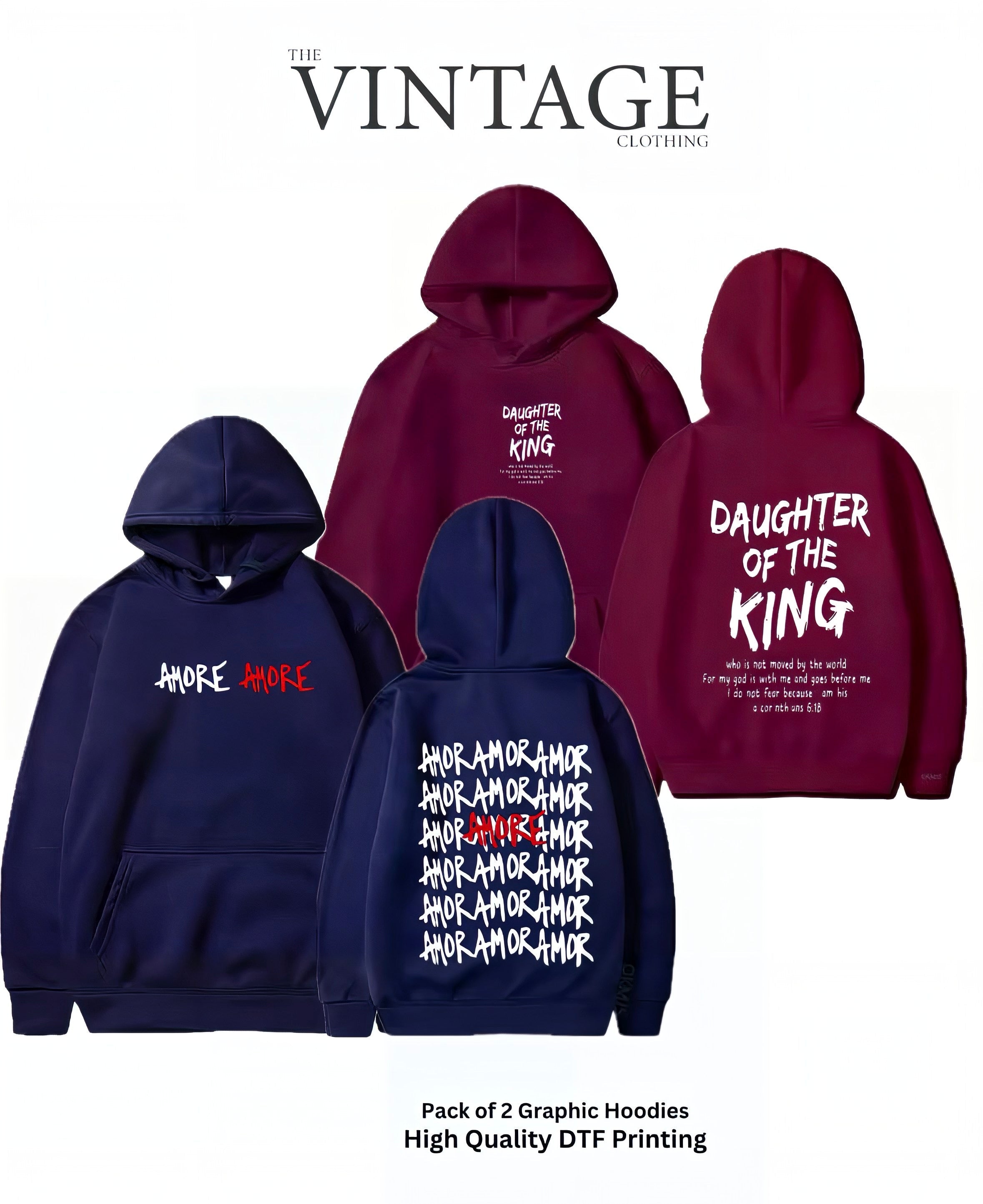 Pack of 2 Digital Printed Hoodies