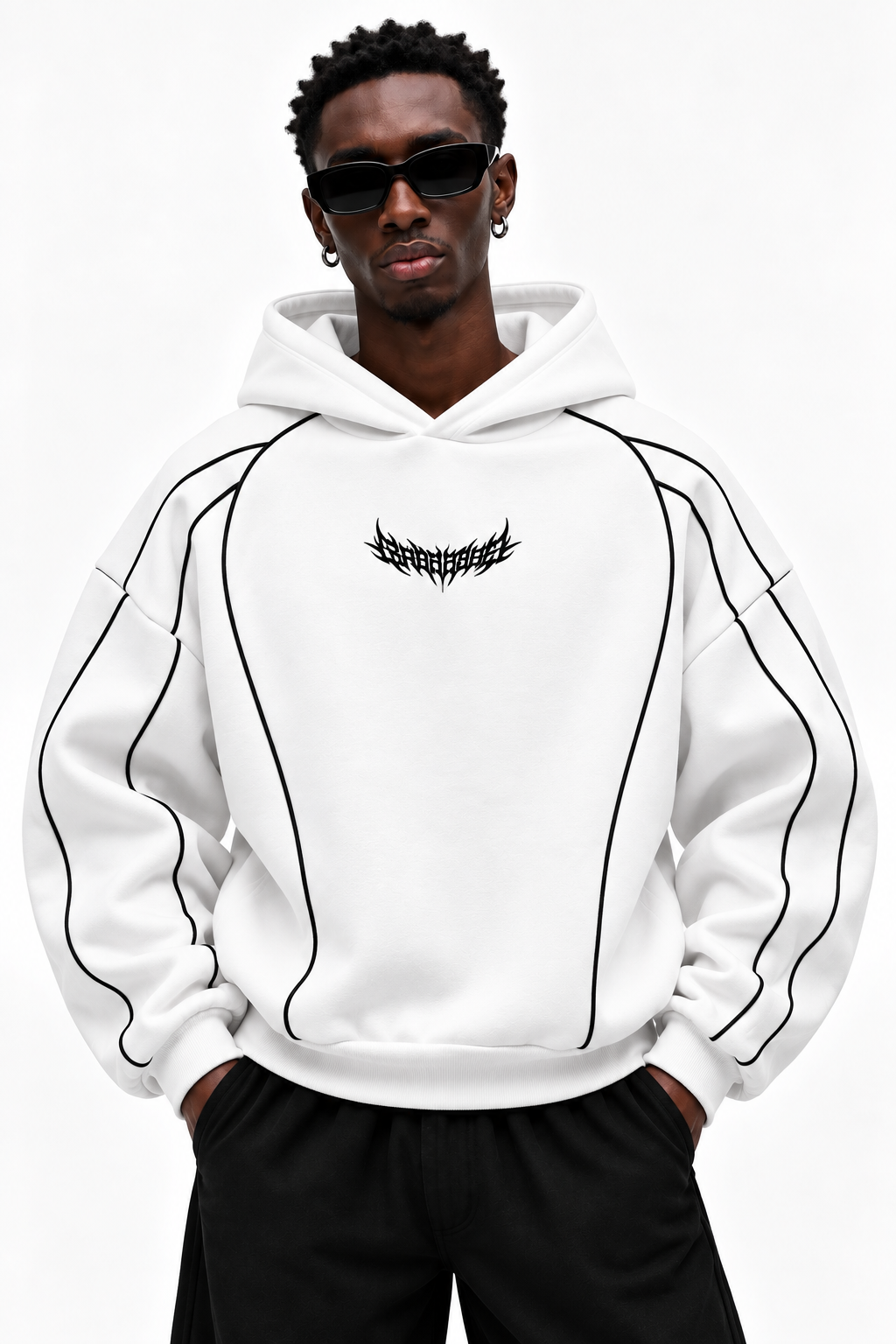 Pack of 2 Piped Oversized Drop Shoulder Hoodies