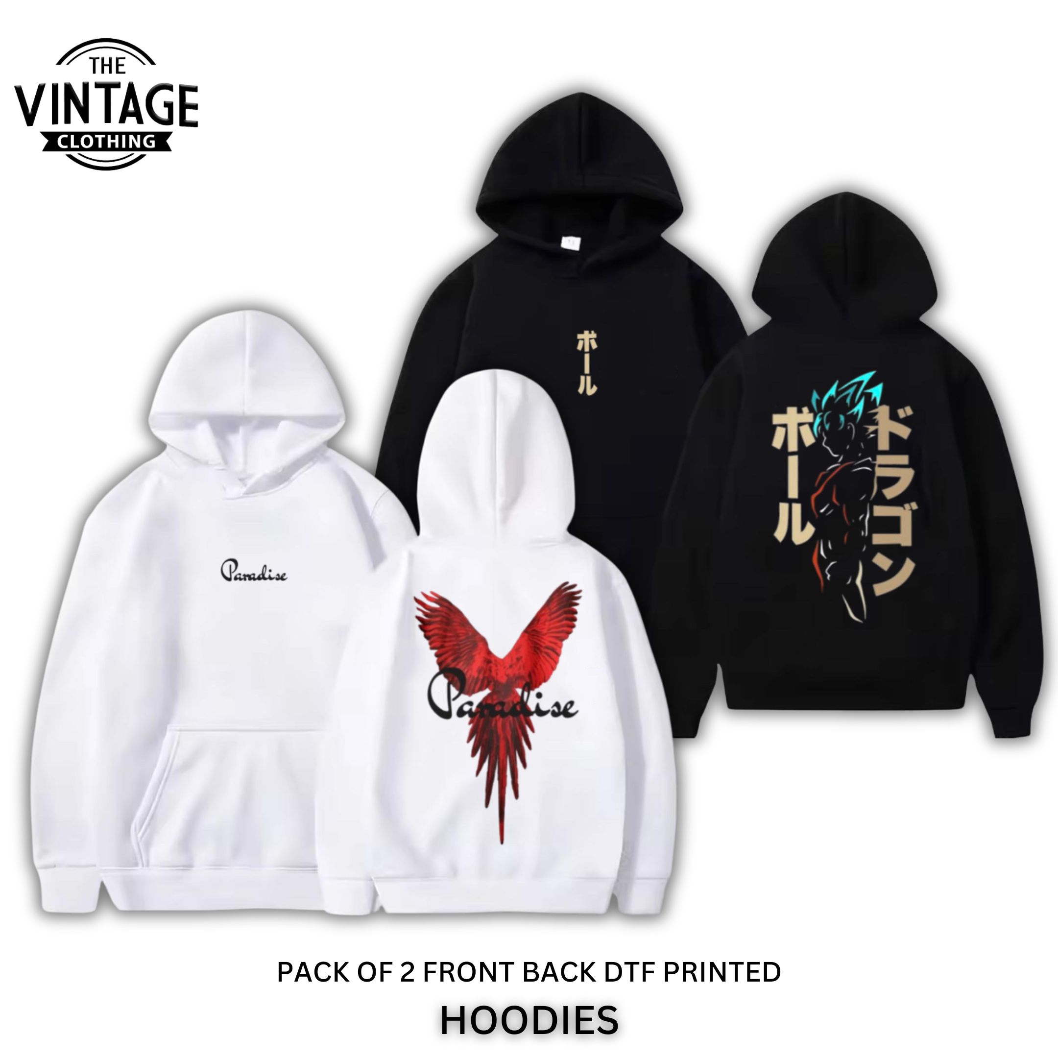 Pack of 2 DTF Printed Hoodies