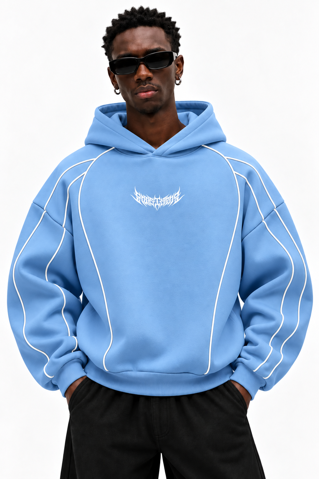 Pack of 2 Piped Oversized Drop Shoulder Hoodies