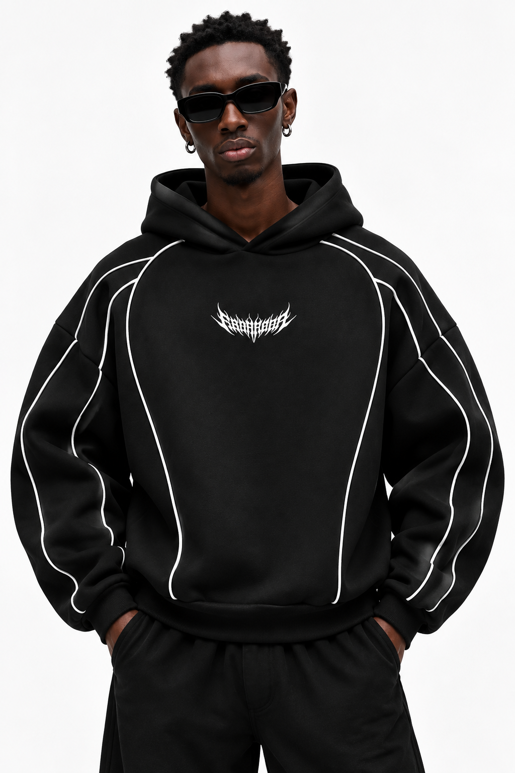 Pack of 2 Piped Oversized Drop Shoulder Hoodies