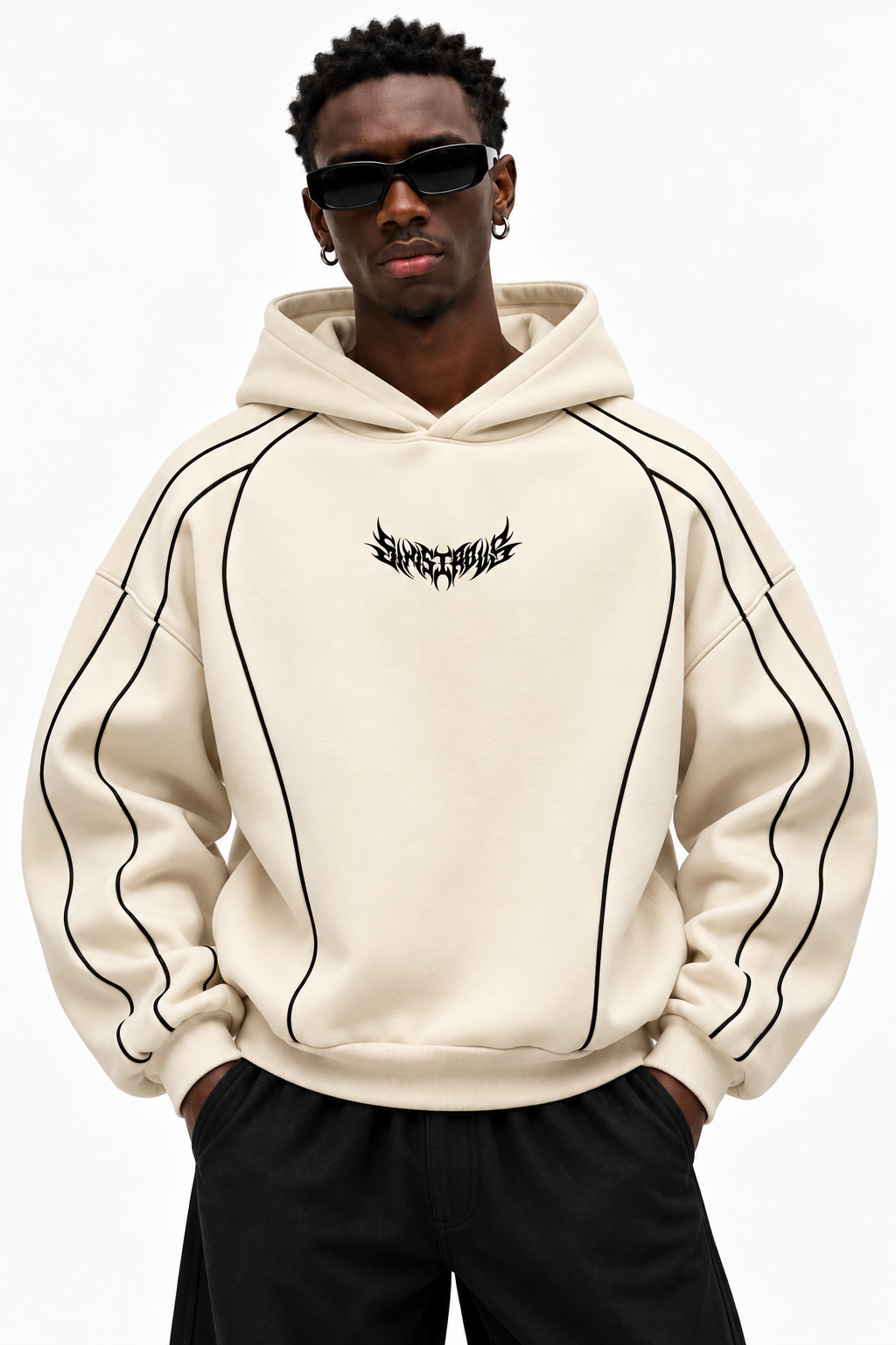 Pack of 2 Piped Oversized Drop Shoulder Hoodies