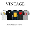 Pack of 5 Printed T-Shirt