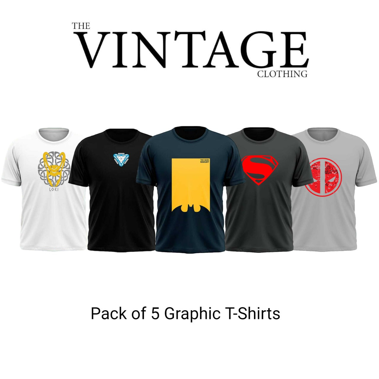 Pack of 5 Printed T-Shirt