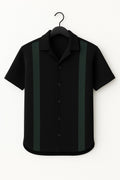 Black Green panel Cuban Shirt