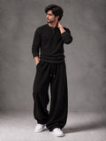 Waffle Knit Full Sleeves Henley & Baggy Trouser