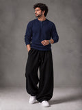 Waffle Knit Full Sleeves Henley & Baggy Trouser