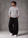 Waffle Knit Full Sleeves Henley & Baggy Trouser