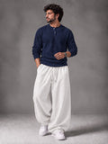 Waffle Knit Full Sleeves Henley & Baggy Trouser
