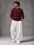 Waffle Knit Full Sleeves Henley & Baggy Trouser