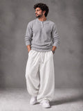 Waffle Knit Full Sleeves Henley & Baggy Trouser