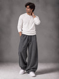 Waffle Knit Full Sleeves Henley & Baggy Trouser