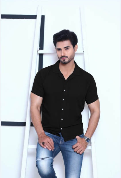 Black Casual Half Sleeves Shirt