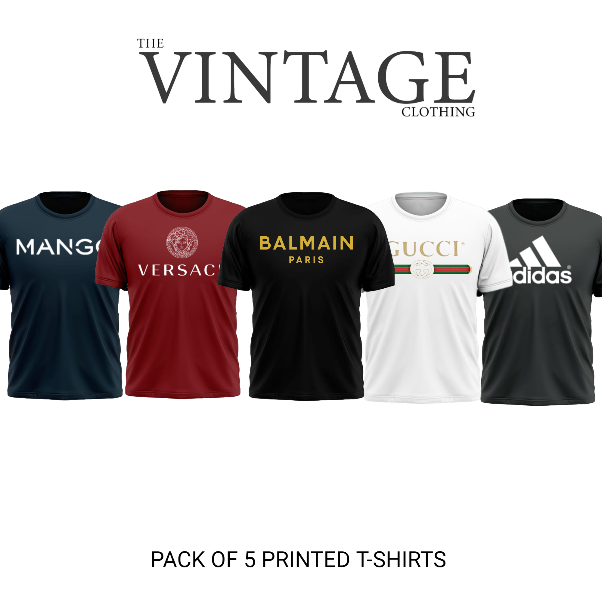 Pack of 5 Printed T-Shirt