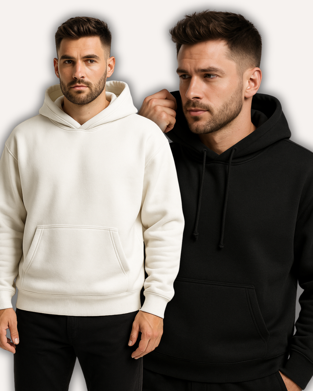 Pack of 2 Basic Black & White Hoodies