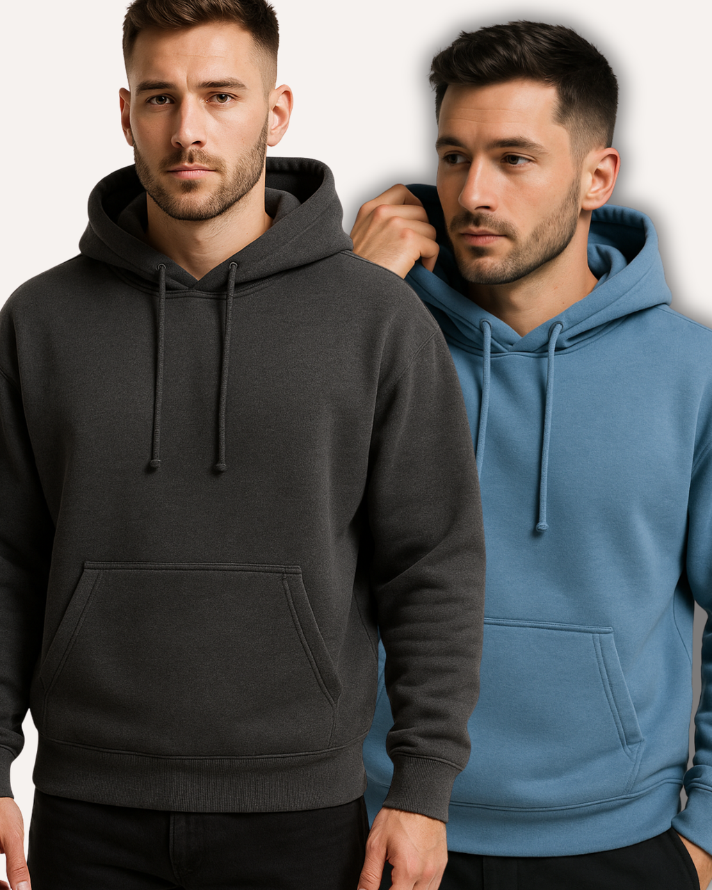 Pack of 2 Basic Charcoal & Blue Hoodies