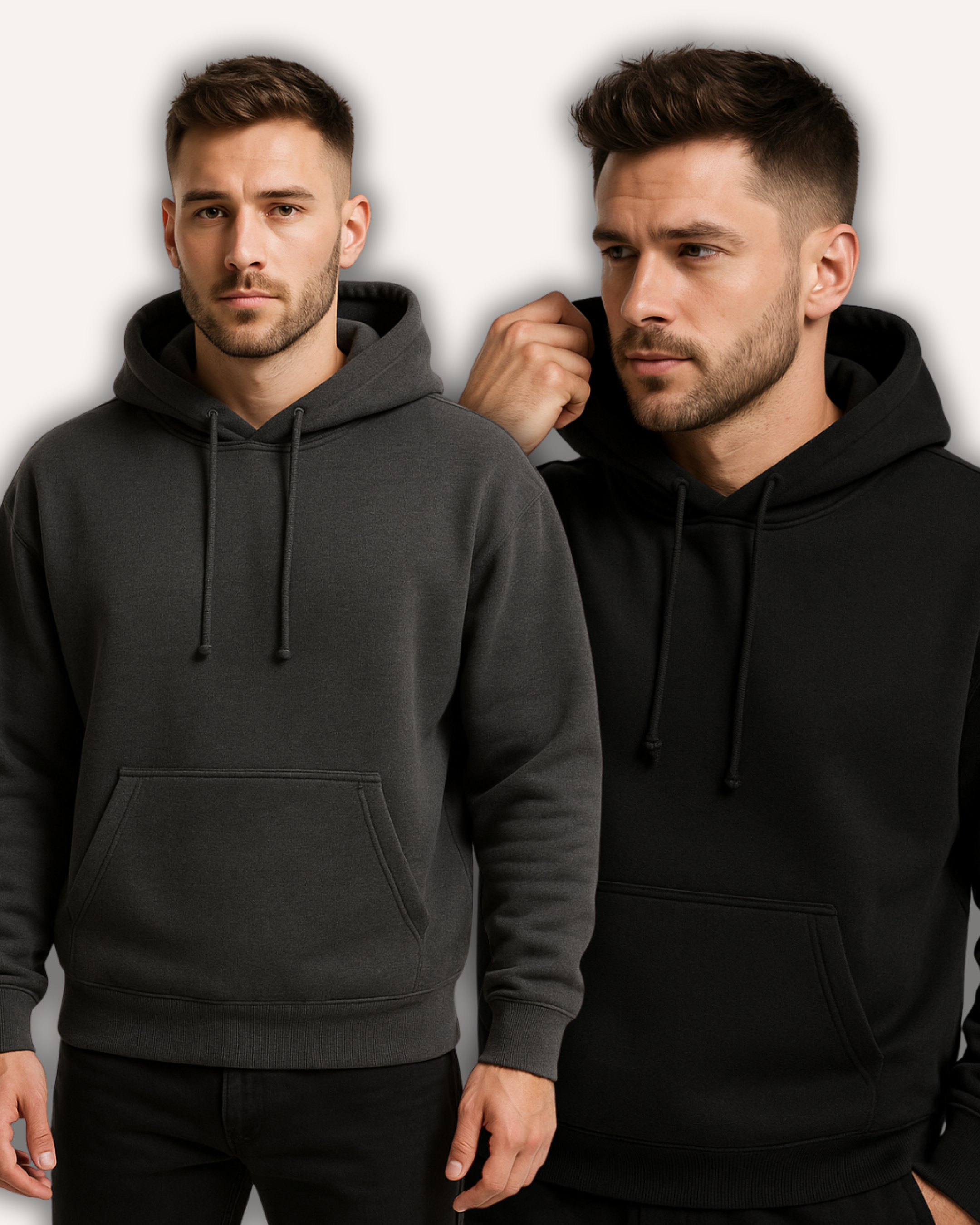 Pack of 2 Basic Charcoal & Black Hoodies